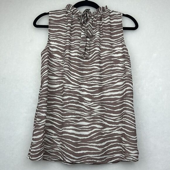 Loft Zebra Print Tie Back Shell Sz XS - Picture 7 of 12